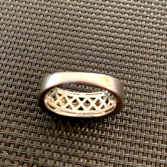 Russian Chrome Diopside Round 925 Sterling Silver 2-Row Ring. Size 7 - Picture 2 of 3